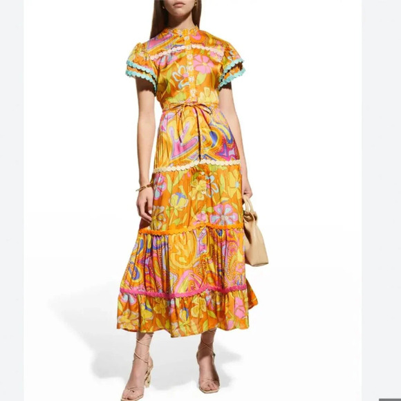 CeliaB Dresses & Skirts - CeliaB Lobelia Tiered Floral Dress Size Medium EUC